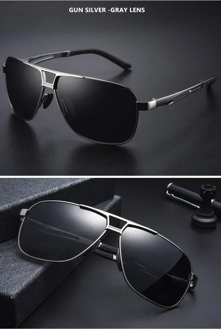 Top Quality Square Retro Photochromic Aluminum Sunglasses Men Polarized Driving Women Sun Glasses For Men Brown Oculos de sol