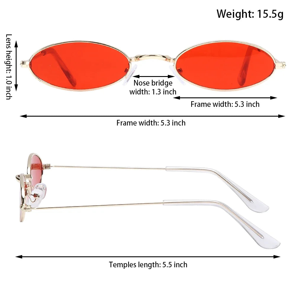 1PC Vintage Small Frame Shades Retro Oval Black Sunglasses Unisex Luxury Brand Designer Pink Sun Glasses Female Travel Eyewear