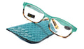 Desiree, (Premium) Women Reading Glasses, High End Reader, Magnifying, Square Style (Green Tortoise Brown) Optical Frame. NY Fifth Avenue