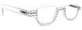 Half Moon, (Bling) Reading Glasses For Woman Adorned W (Clear) Genuine European Crystals, (Translucent) Lower Nose Frame, NY Fifth Avenue