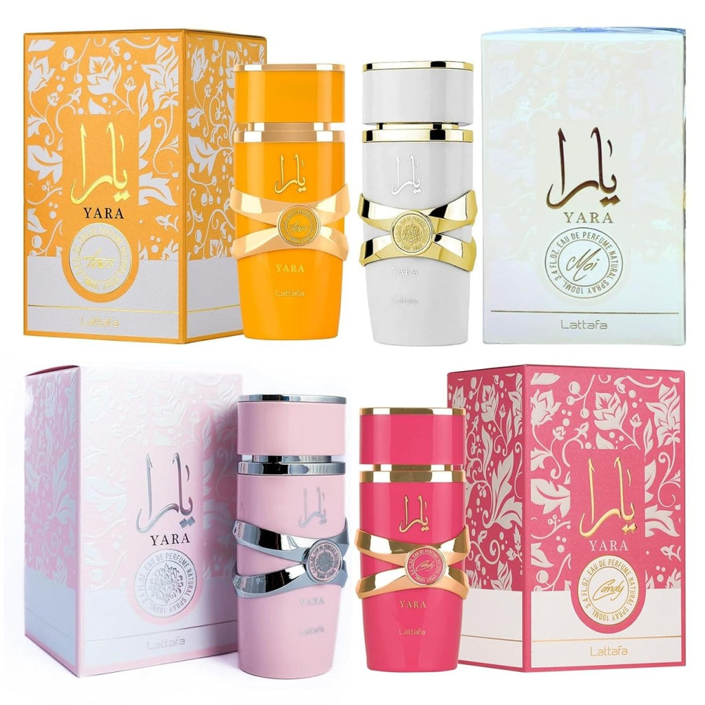 Lattafa Yara Eau De Parfum Pack of 4 Gift Set (Yara + Candy + Tous + Moi)
