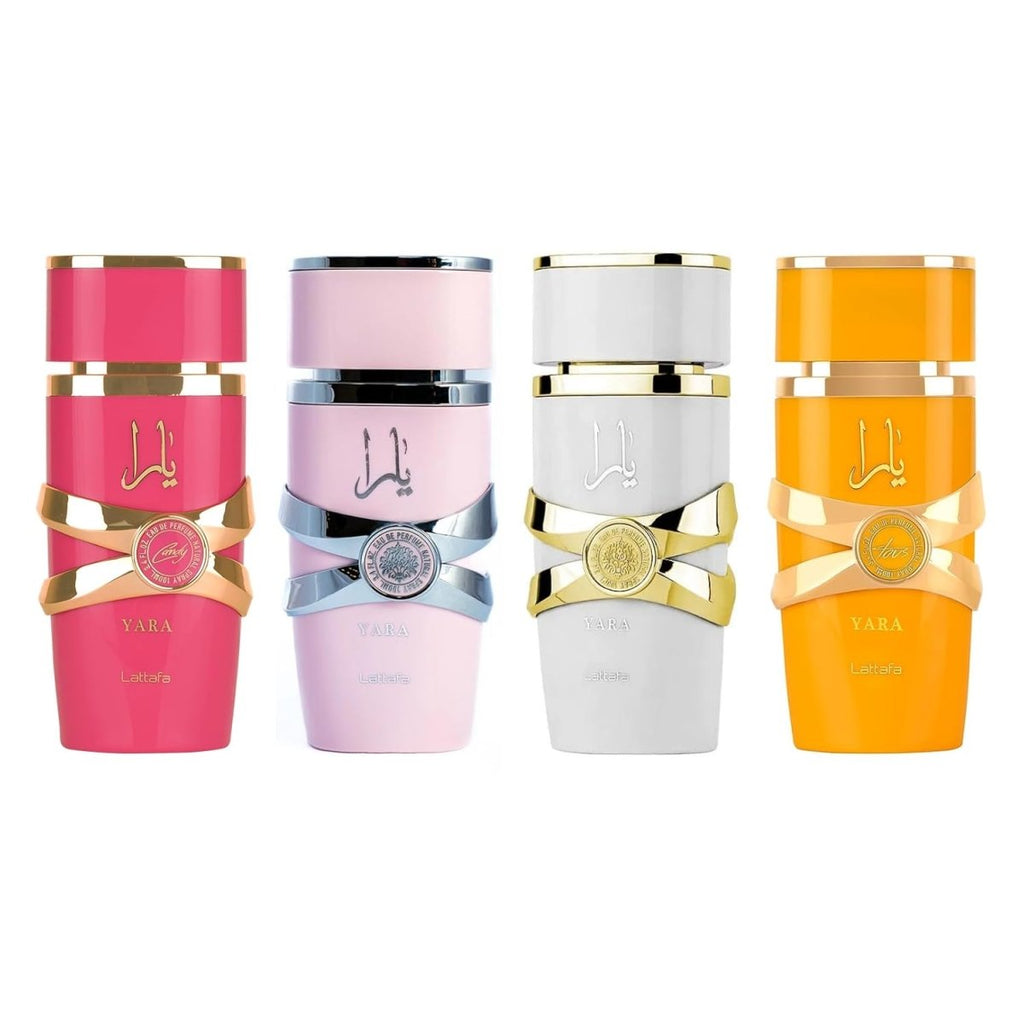 Lattafa Yara Eau De Parfum Pack of 4 Gift Set (Yara + Candy + Tous + Moi)
